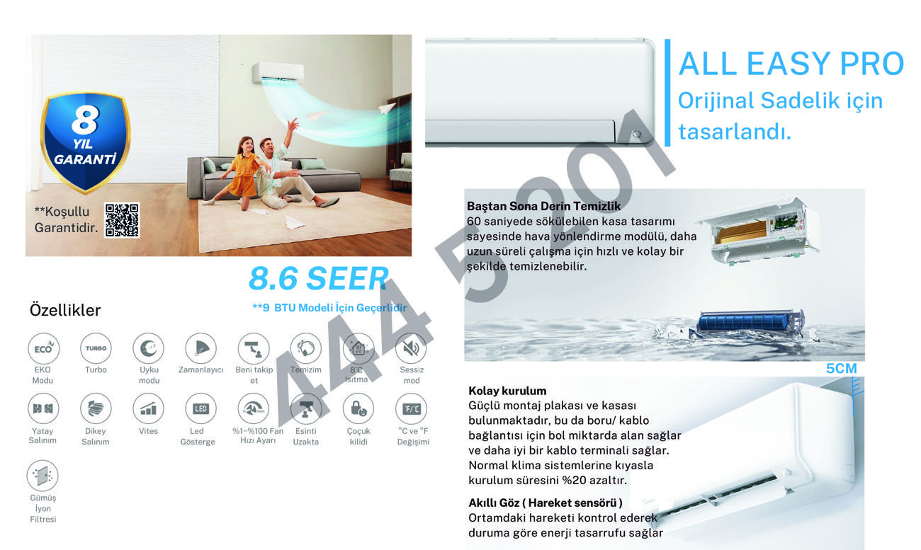 Midea ALL Easy Pro 12000 Btu Klima Özellikleri